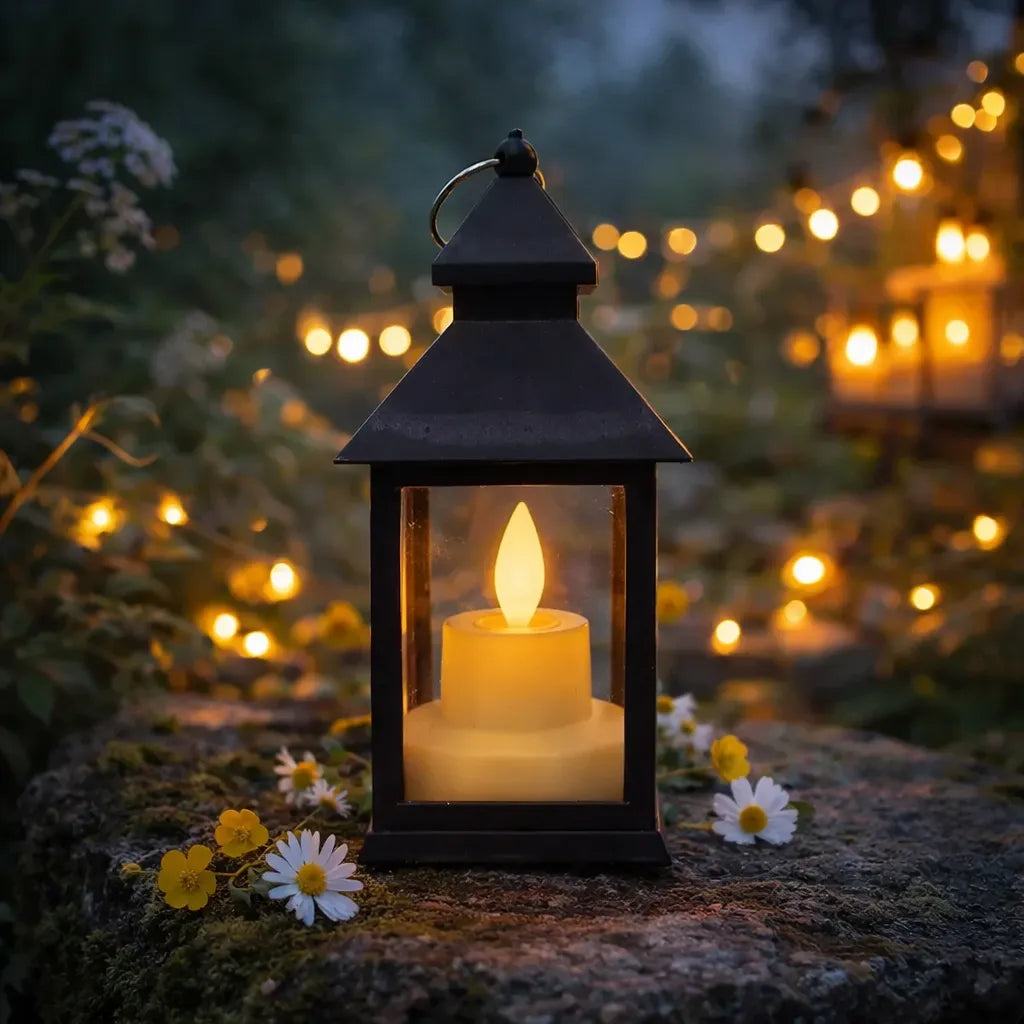 Lanterne Noire Minimaliste LED