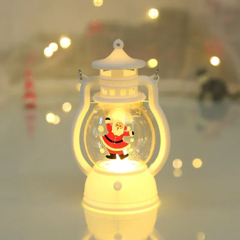 Lanterne Père Noël Blanche Lumineuse