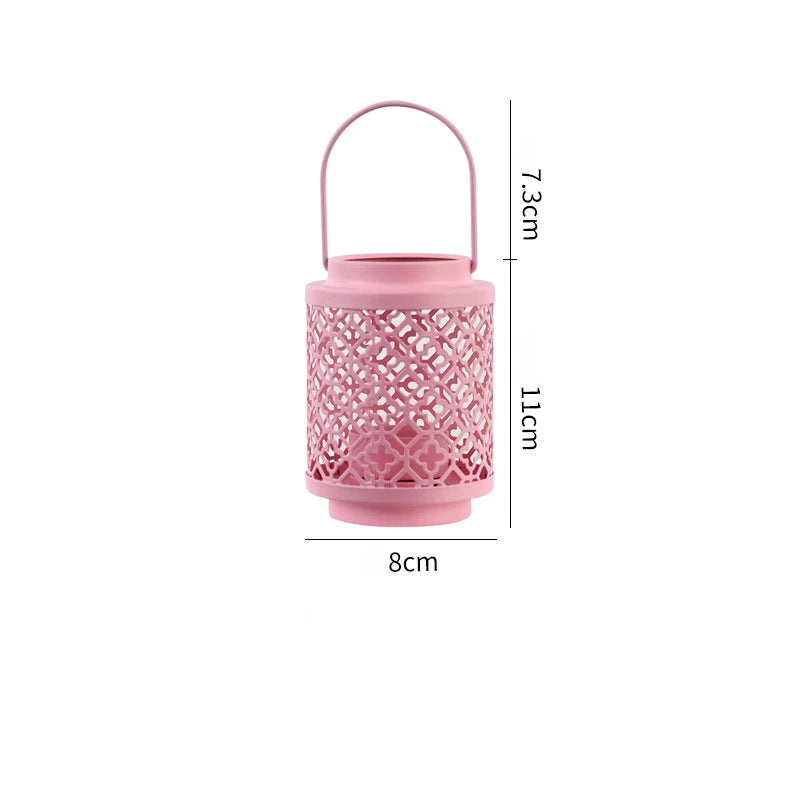 Lanterne Rose à Bougie Unique
