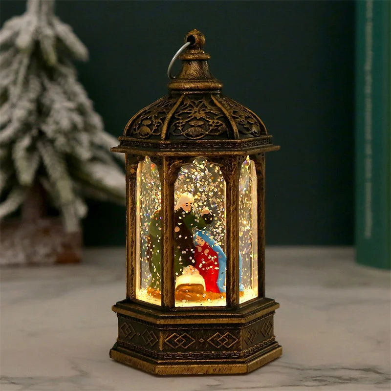 Lanterne de Noël Cuivrée Nativité