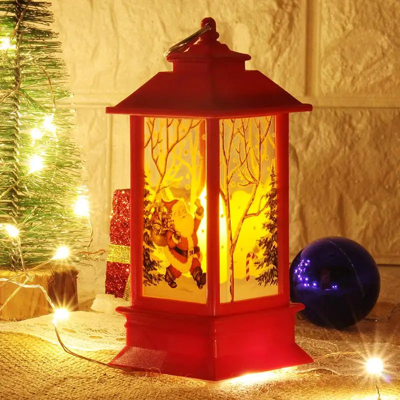 Lanterne de Noël Rouge Père Noël