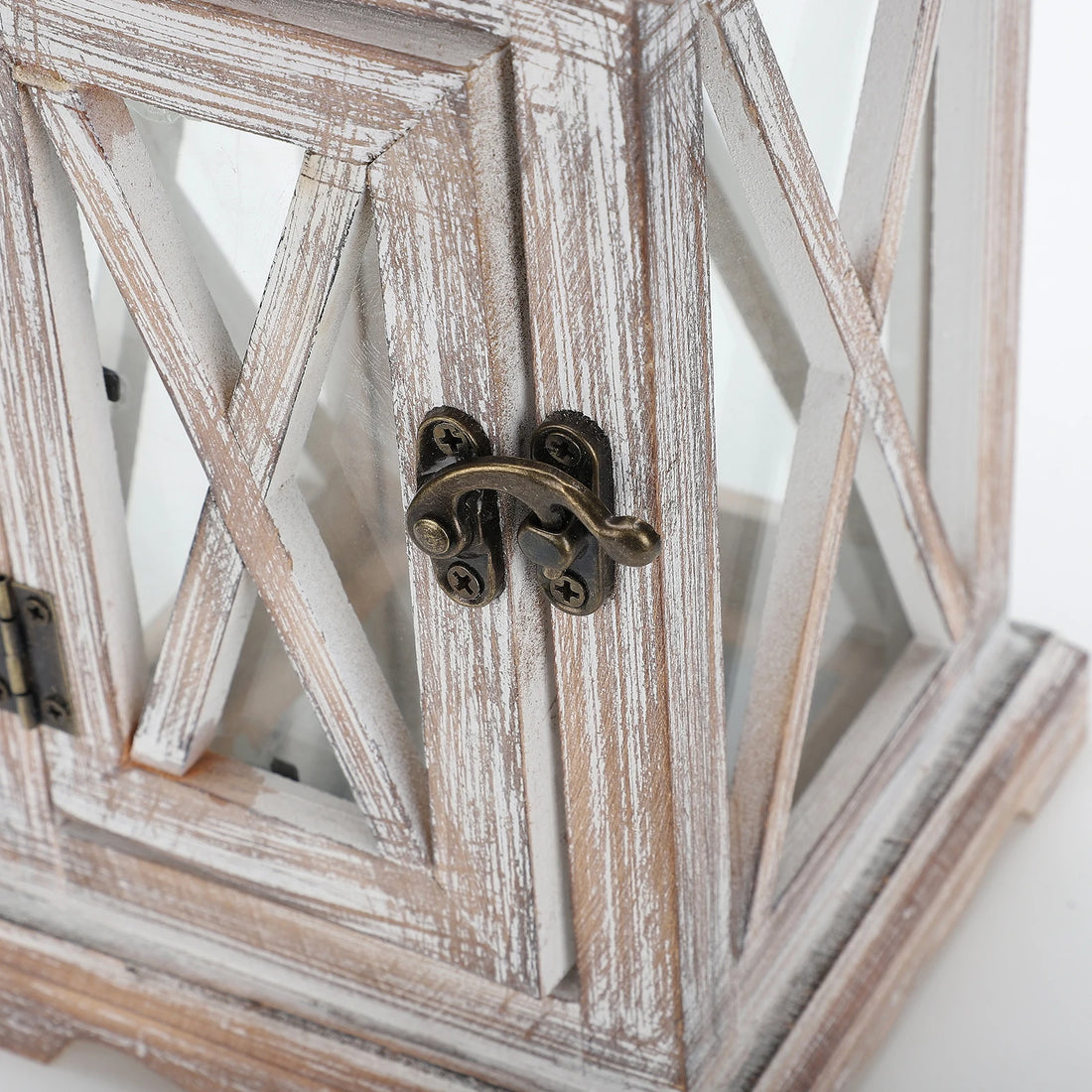 Lanterne en Bois Blanc Chic