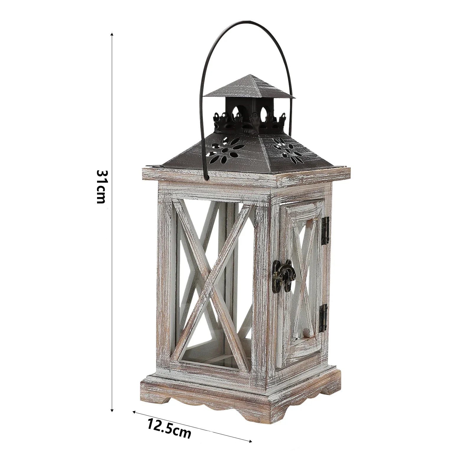 Lanterne en Bois Blanc Unique