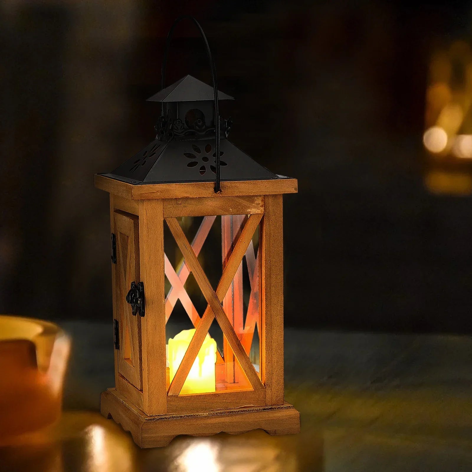 Lanterne en Bois Vintage