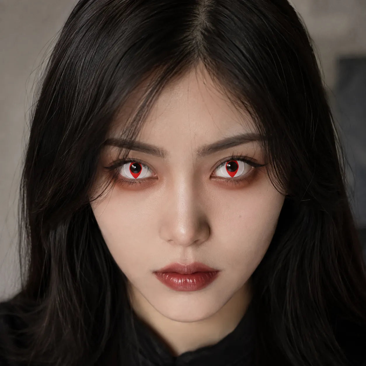Lentille Halloween Œil de Chat Rouge et Blanc Félin