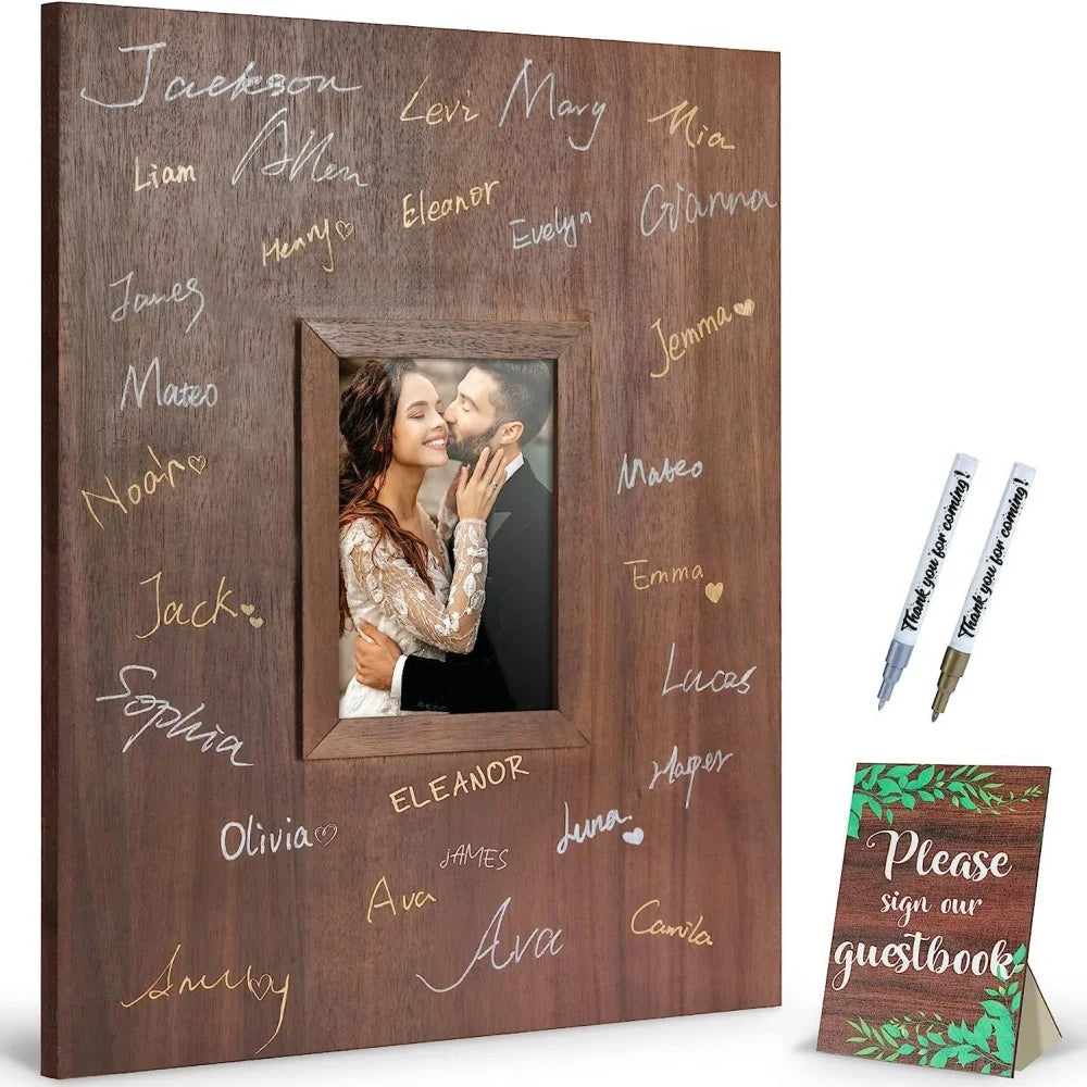 Livre d’Or Mariage Cadre en Bois Original