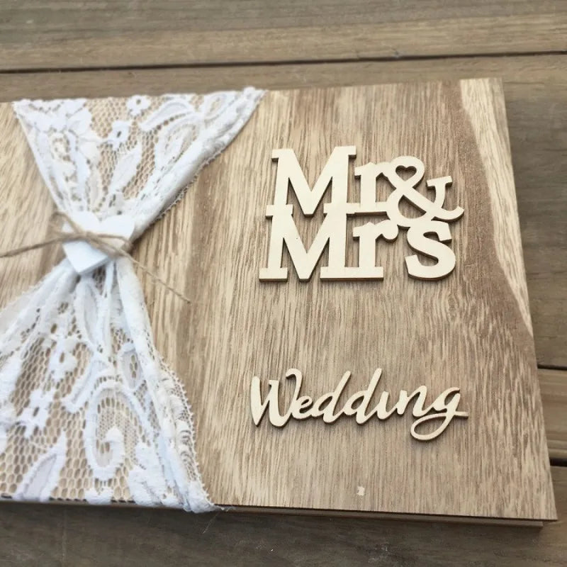 Livre d’Or Mariage en Bois Clair Unique