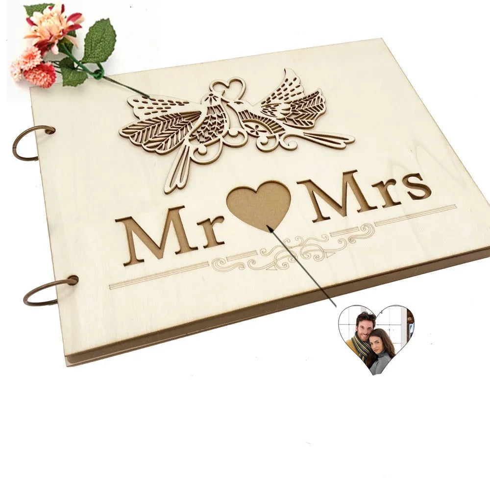 Livre d’Or Mariage en Bois Mr & Mrs Original