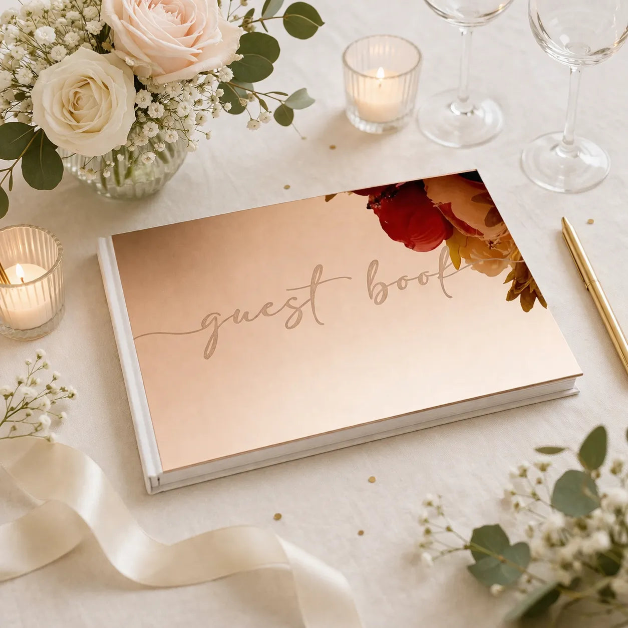 Livre d’Or en Acrylique Rose Gold Durable