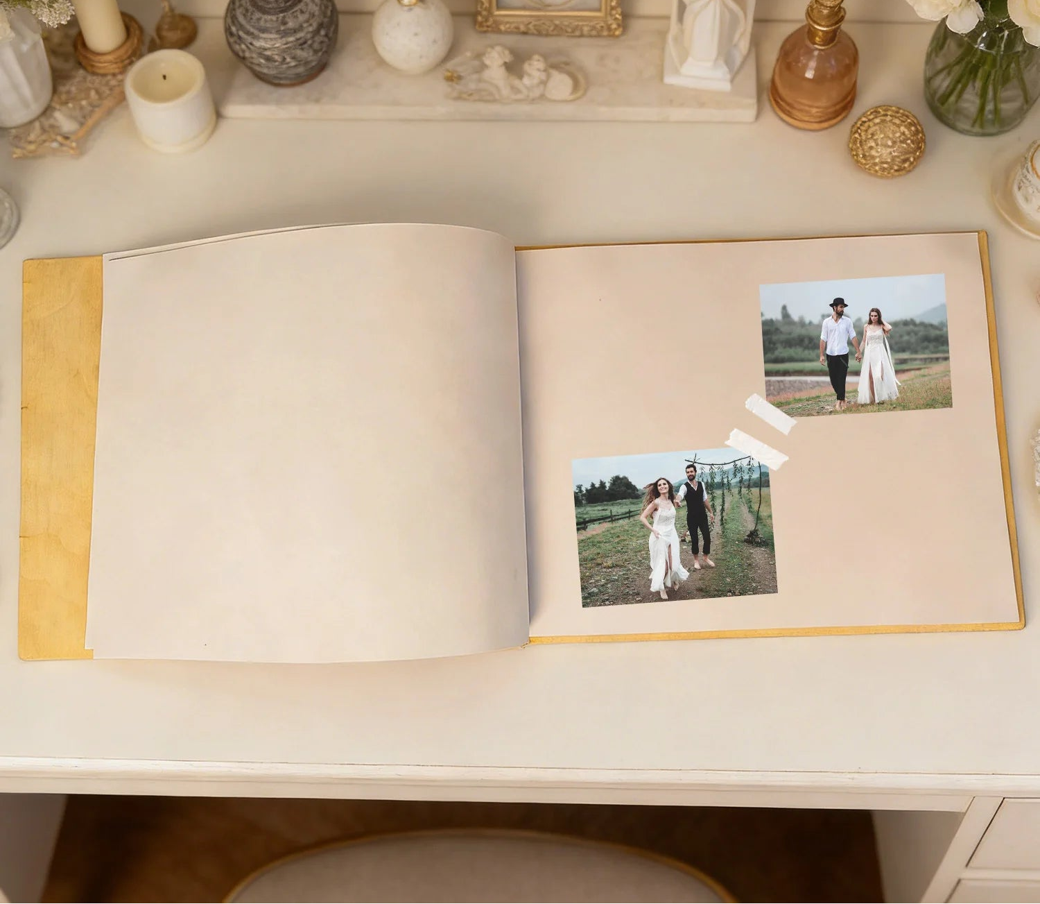 Livre d’Or en Bois à Fleurs Unique
