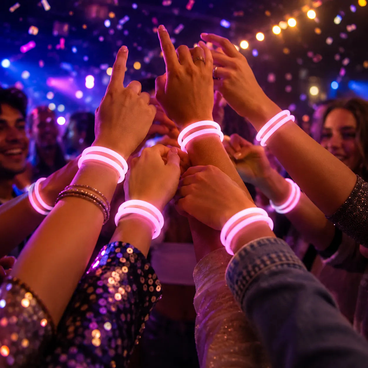 Lot De Bracelets Roses Fluorescents Festifs