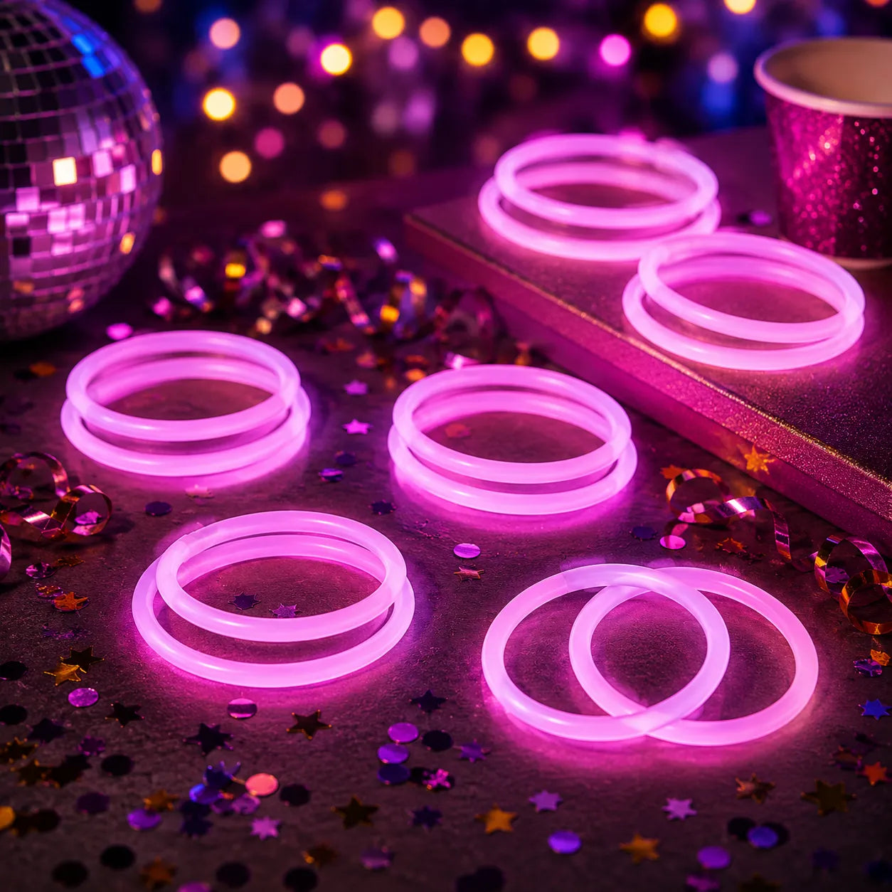 Lot De Bracelets Roses Fluorescents Festifs moderne 