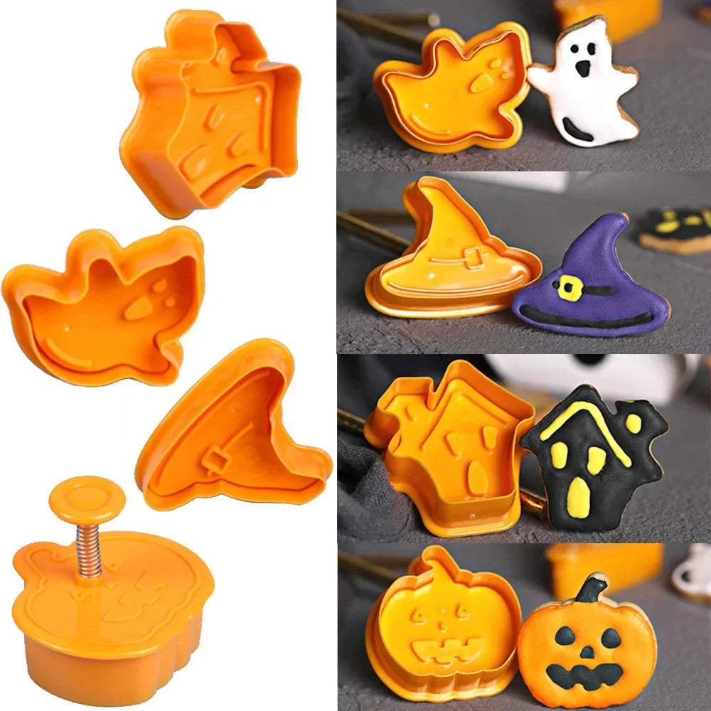 Lot de 4 Emporte-Pièces Halloween en Plastique Chic