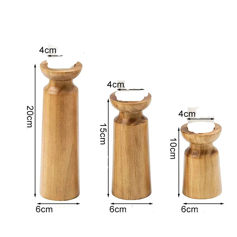 Lot de Bougeoirs Mariage en Bois authentique
