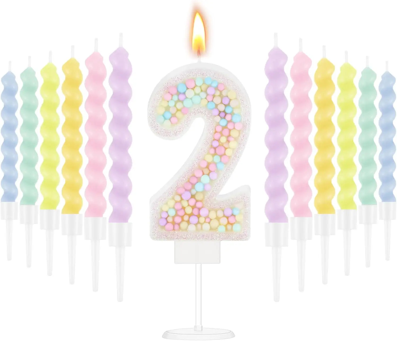 Lot de Bougies Anniversaire Pastel 2