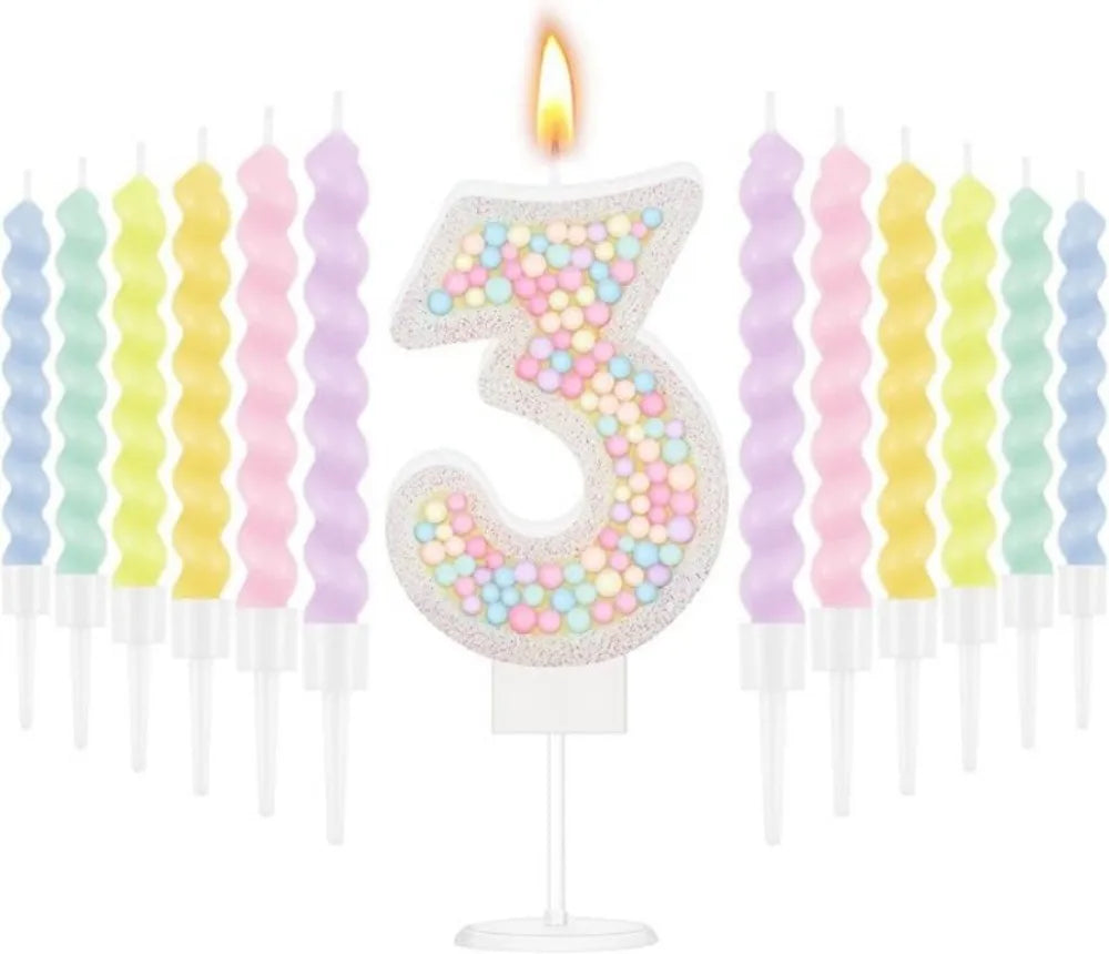 Lot de Bougies Anniversaire Pastel 3