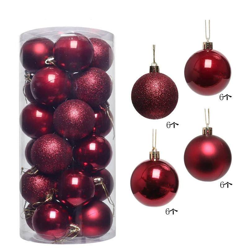 Lot de Boules de Noël Bordeaux