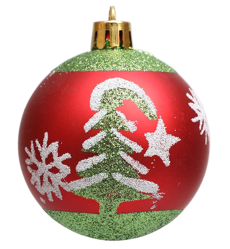 Lot de Boules de Noël Vertes Peintes Unique