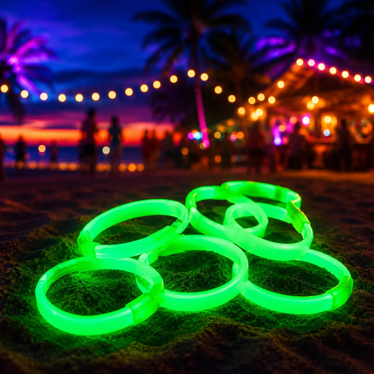 Lot de Bracelets Festifs Verts Lumineux Unique