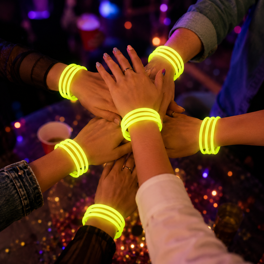 Lot de Bracelets Jaunes Fluorescents Cool