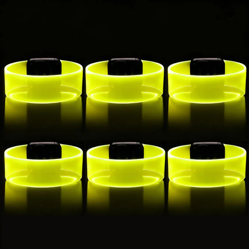 Lot de Bracelets LED Jaune de Fête Minimaliste