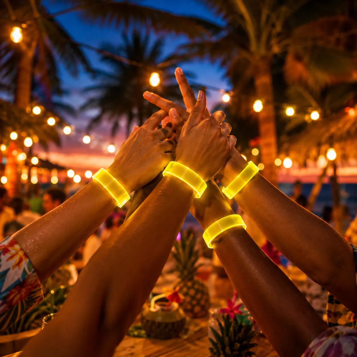 Lot de Bracelets LED Jaune de Fête Unique