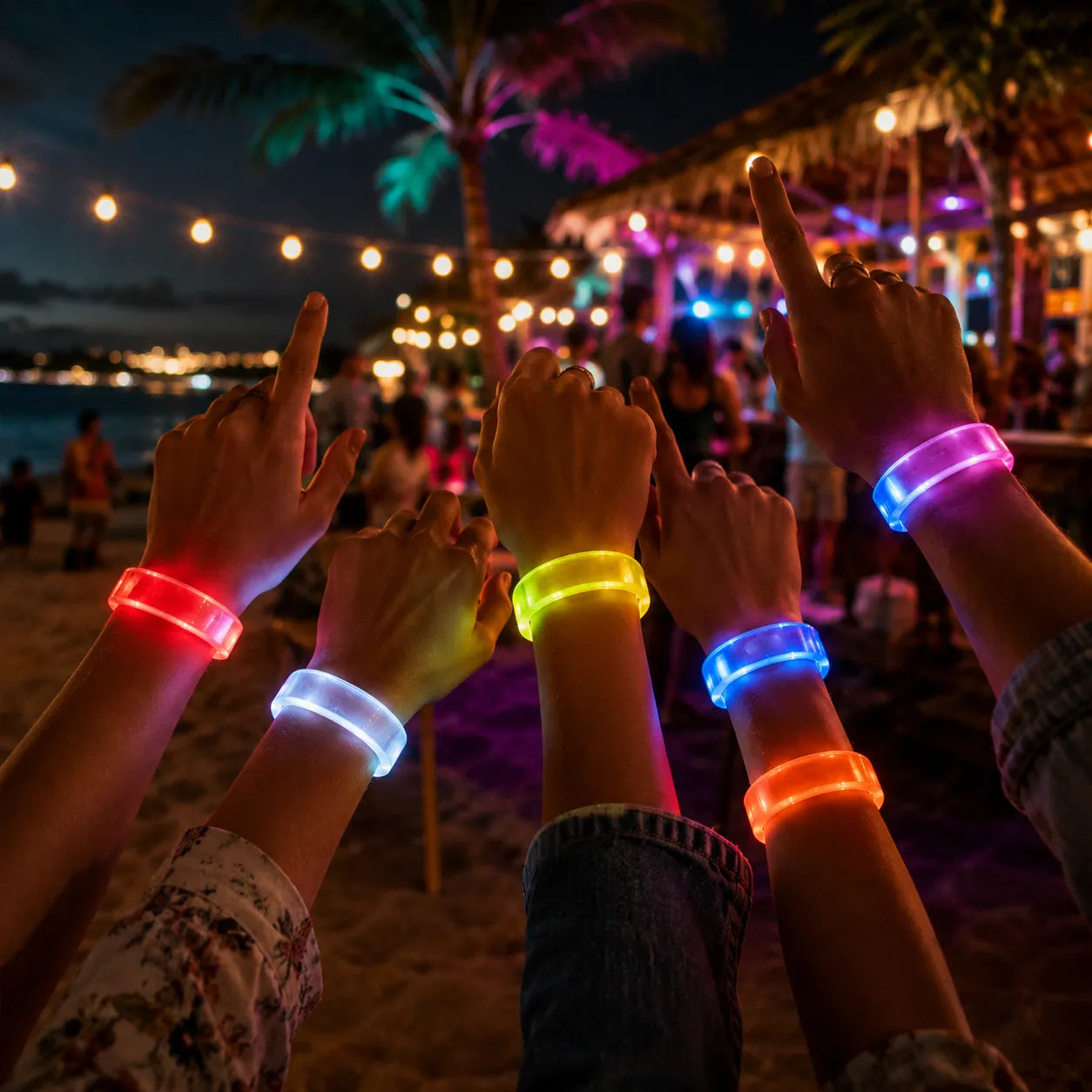 Lot de Bracelets LED Multicolore de Fête