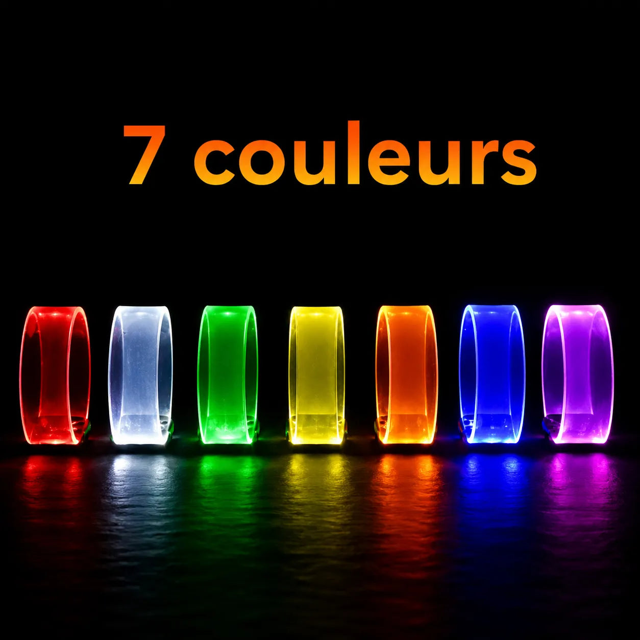 Lot de Bracelets LED Multicolore de Fête Minimaliste