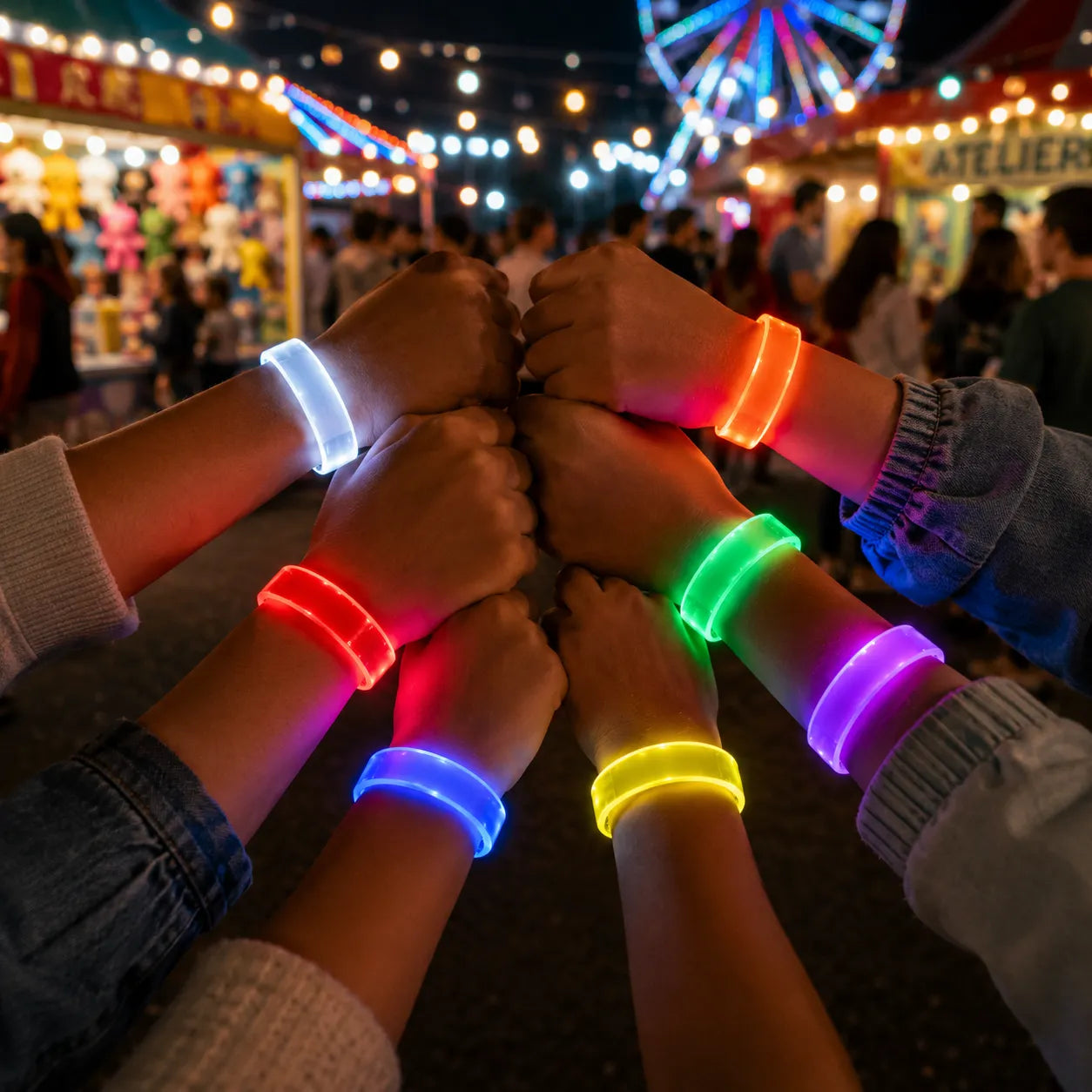 Lot de Bracelets LED Multicolore de Fête Stylé