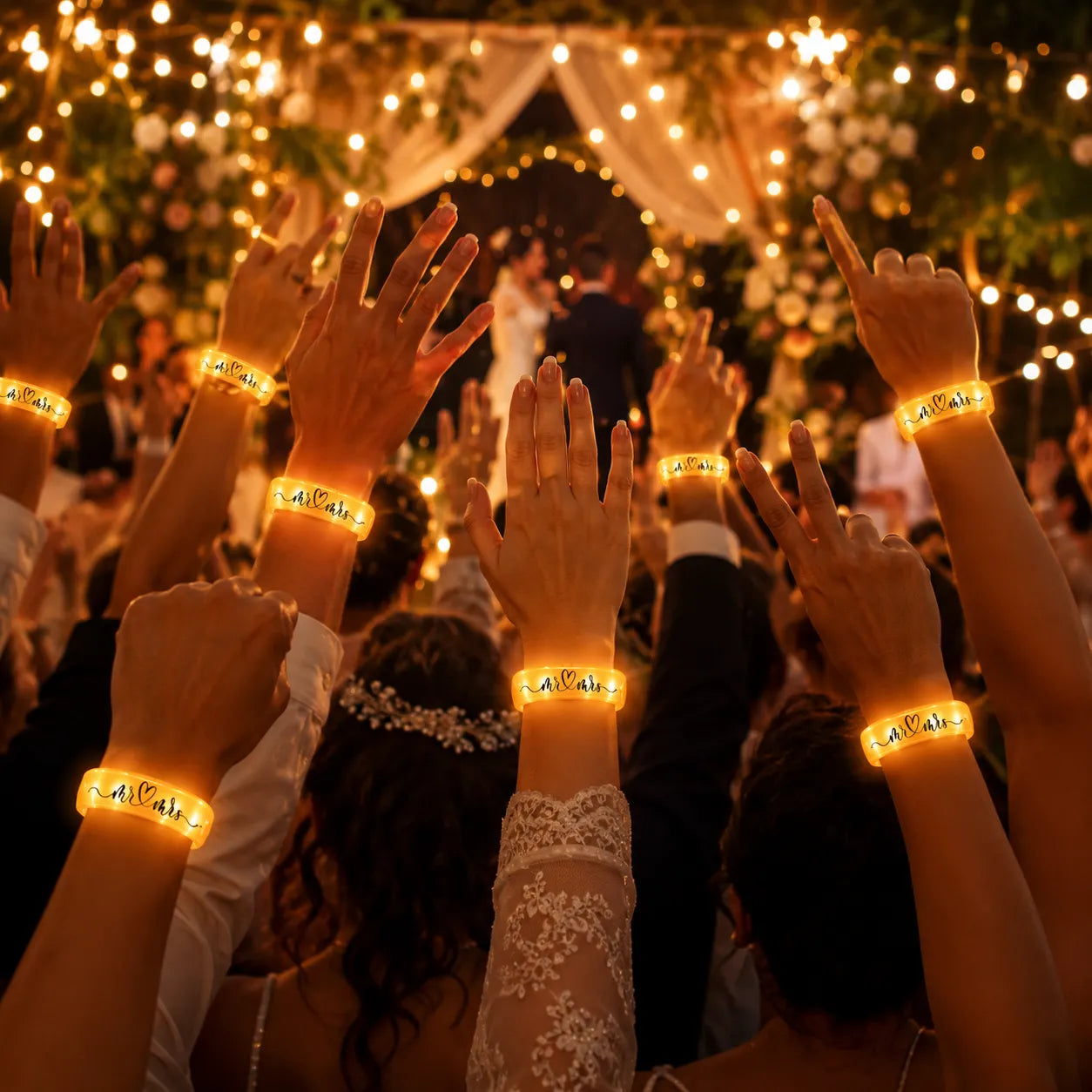 Lot de Bracelets Lumineux Oranges Mr & Mrs|