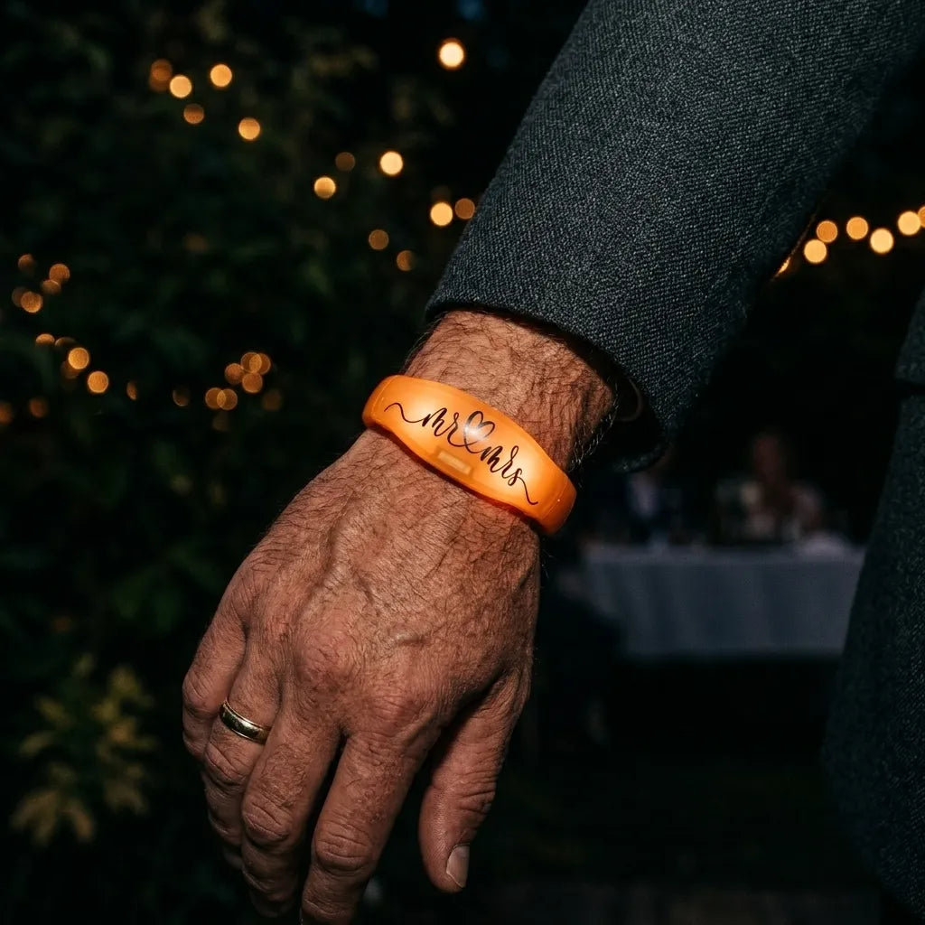 Lot de Bracelets Lumineux Oranges Mr & Mrs unique