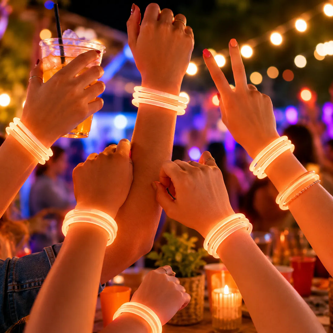 Lot de Bracelets Oranges Fluorescents 