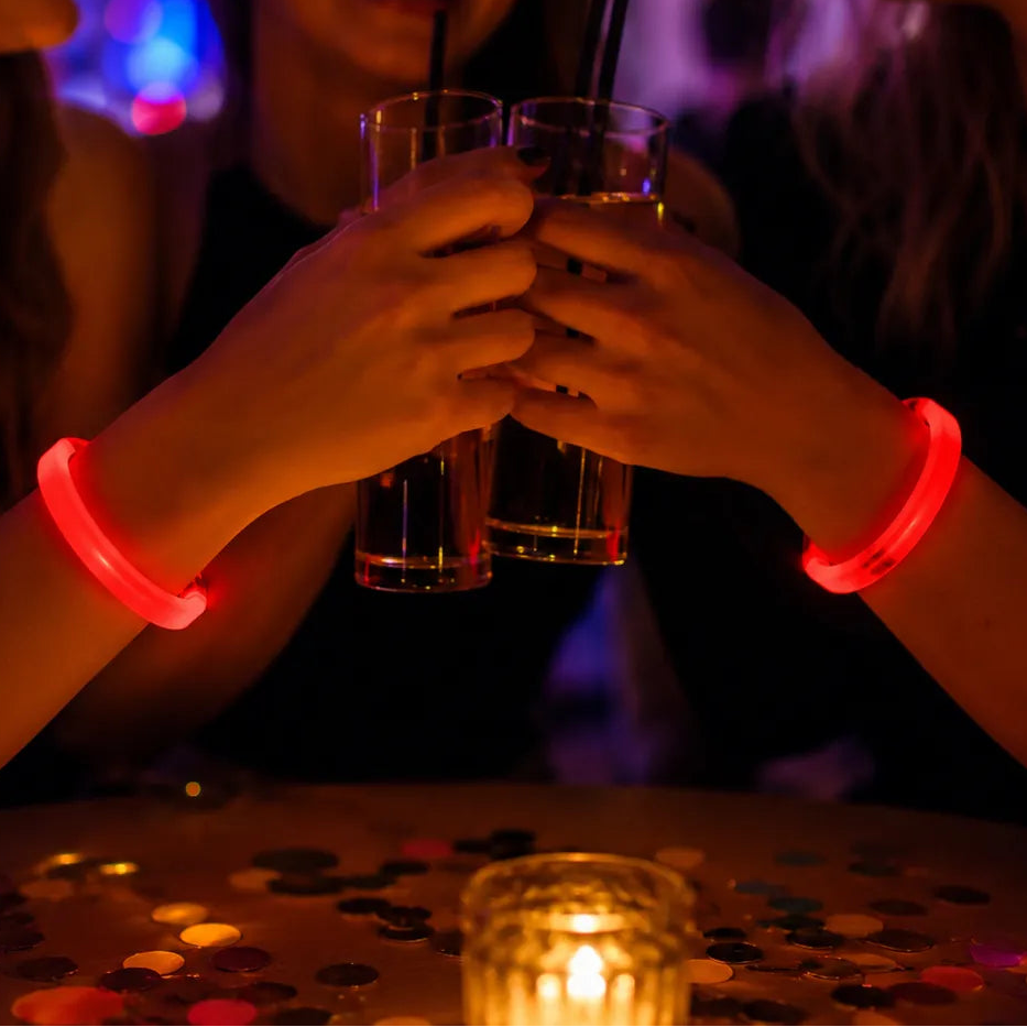 Lot de Bracelets Plats Lumineux Rouges