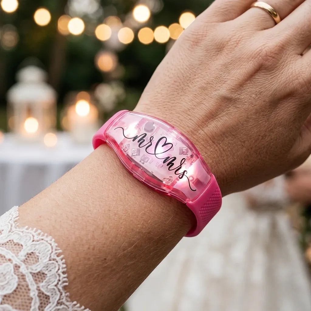 Lot de Bracelets Roses Lumineux Mariage original