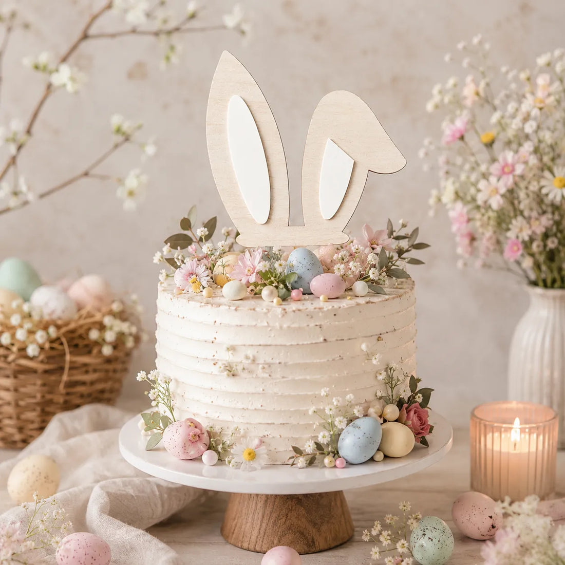 Lot de Cake Topper Oreilles de Lapin de Pâques