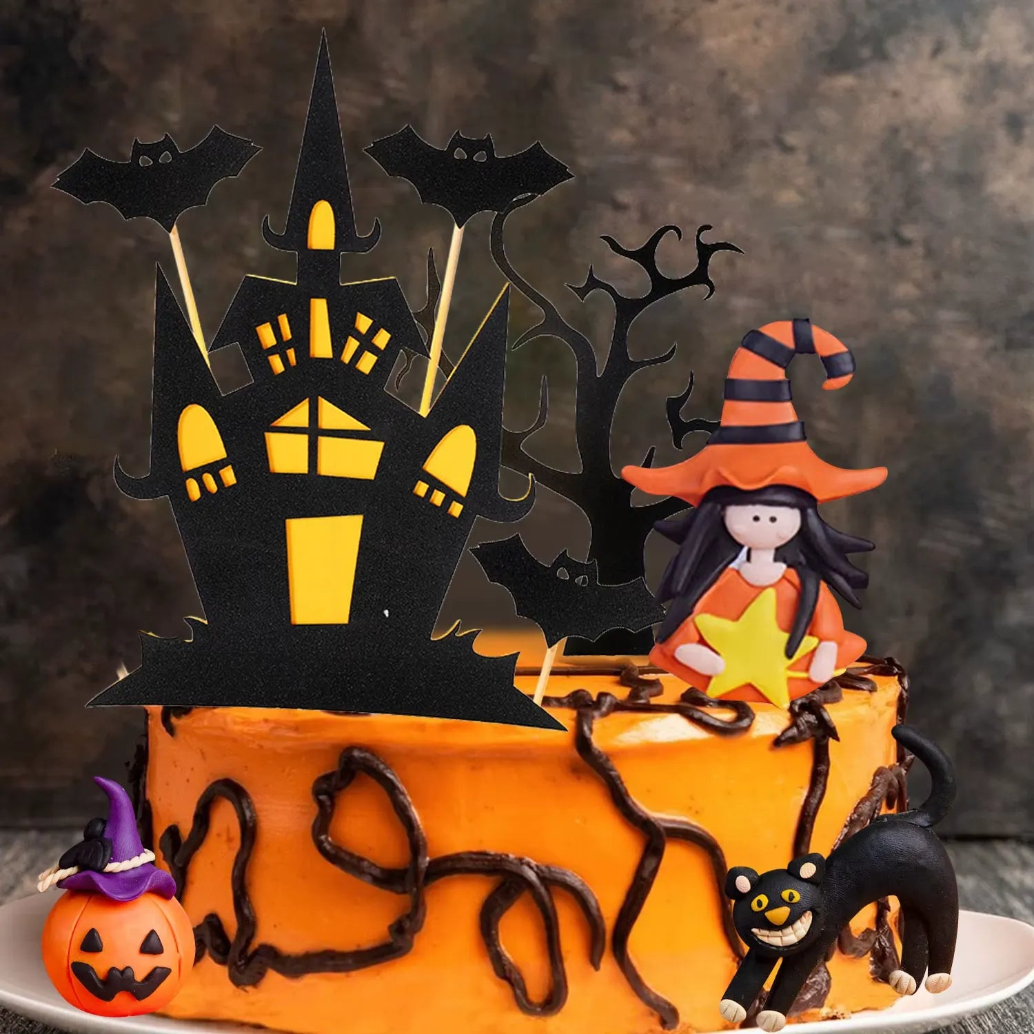 Lot de Cake Toppers Halloween Chic