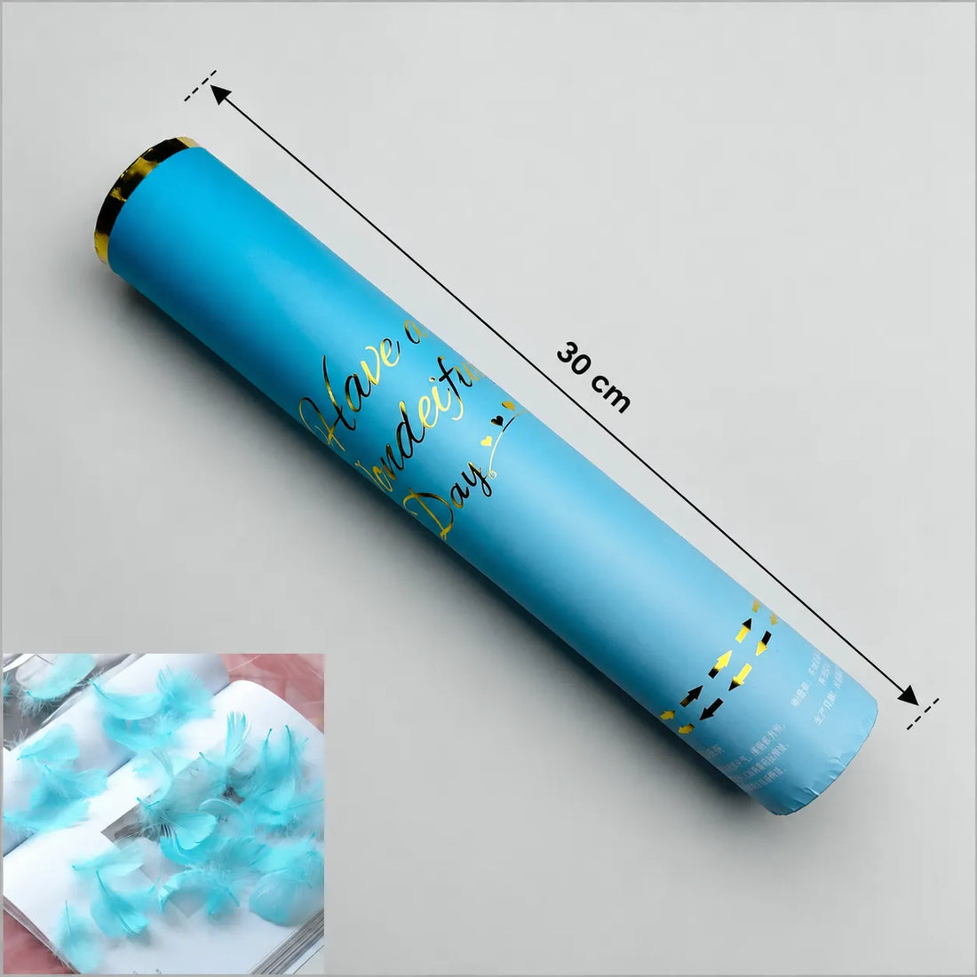 Lot de Canons à Confettis Plumes Bleues Moderne