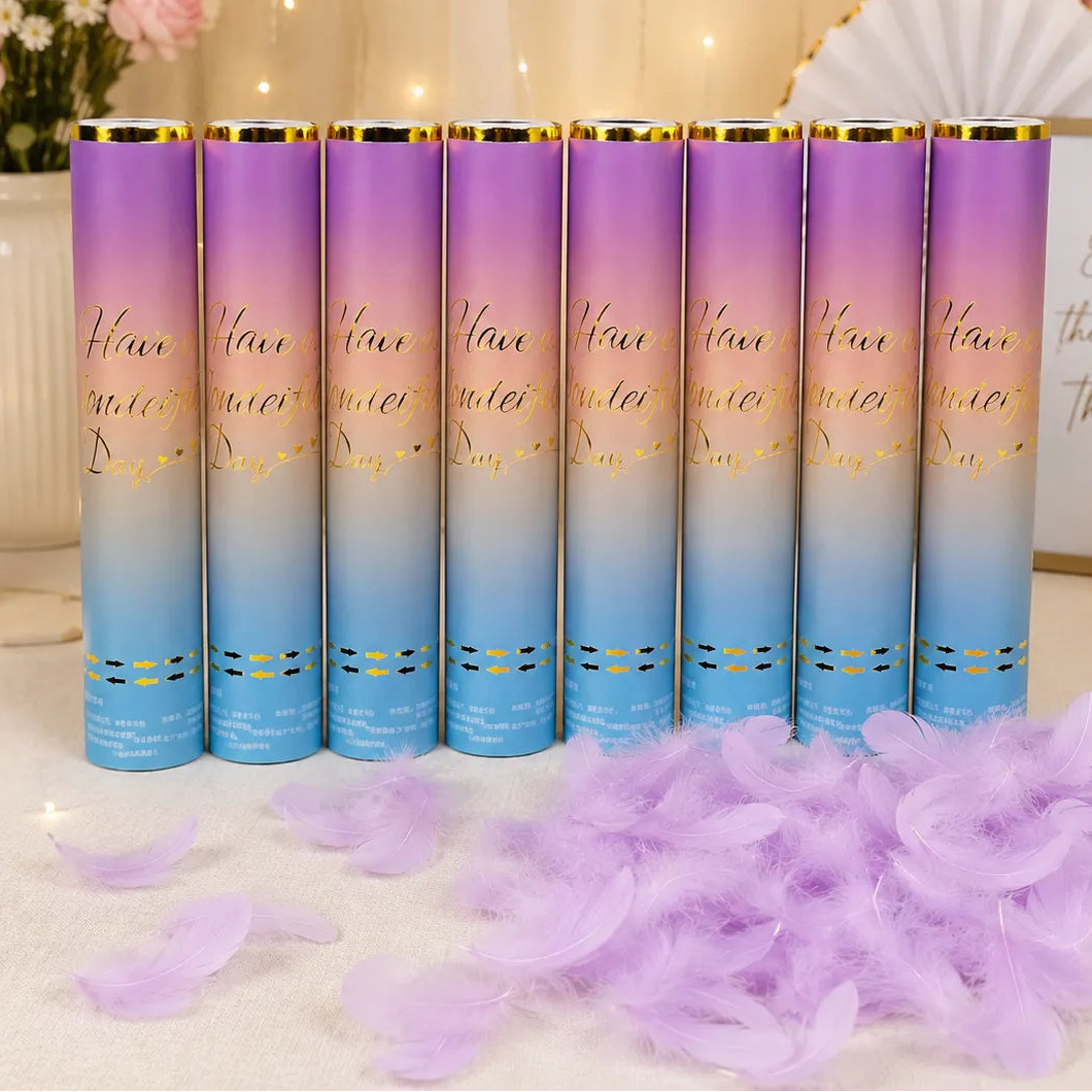 Lot de Canons à Confettis Plumes Violettes