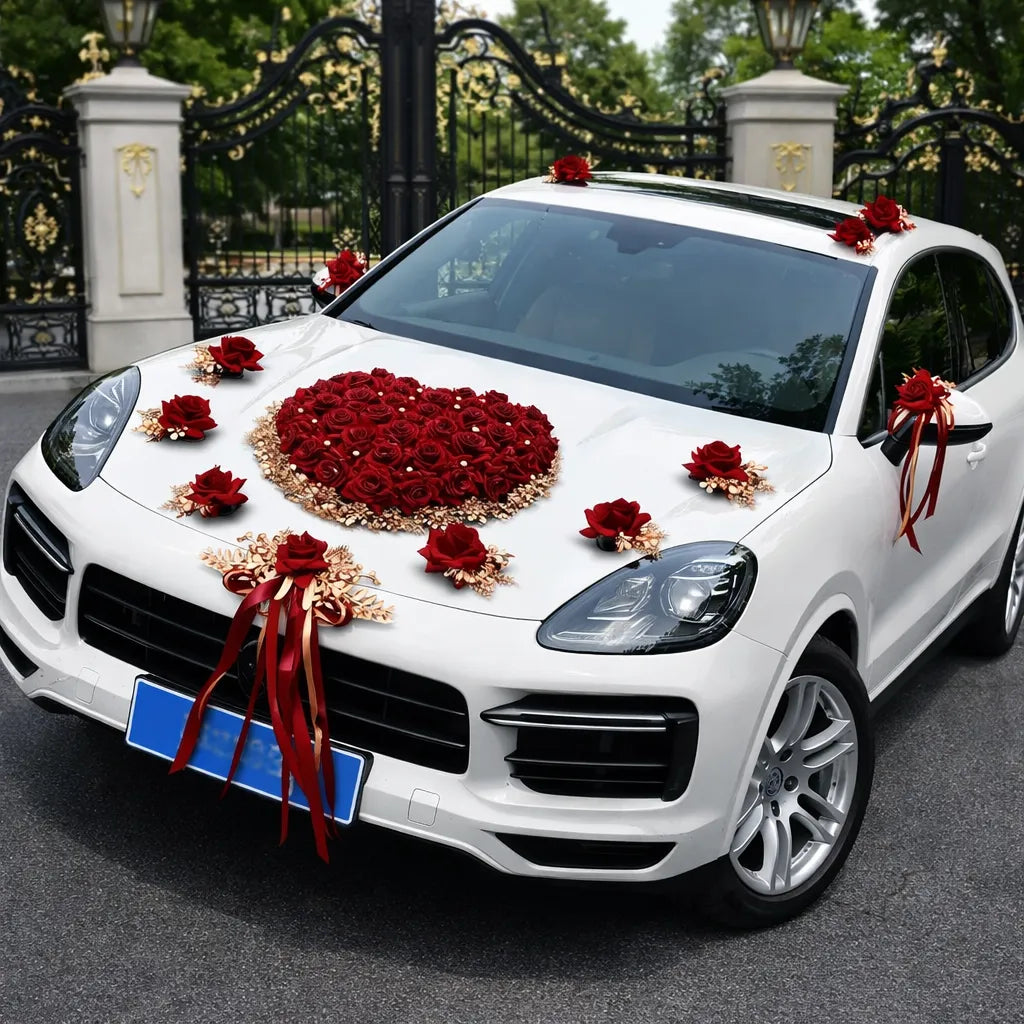 Lot de Déco Florale Voiture Mariage glamour