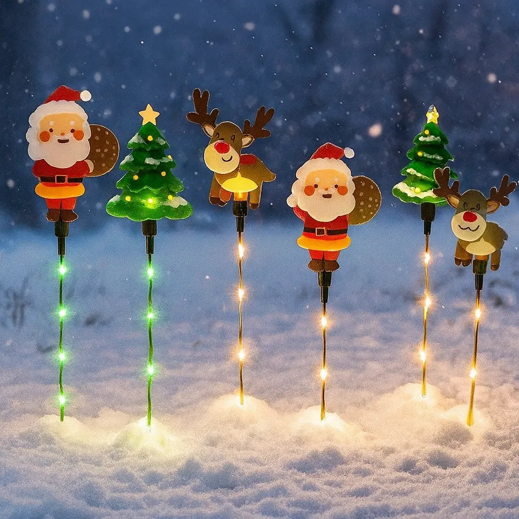 Lot de Lampes Led Solaires Motifs Noël