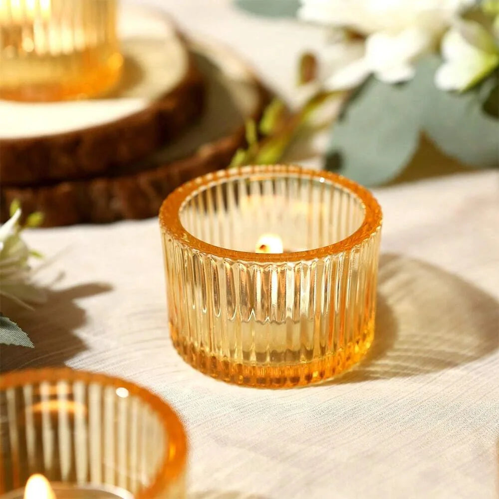 Lot de Photophores en Verre Epurés Robuste