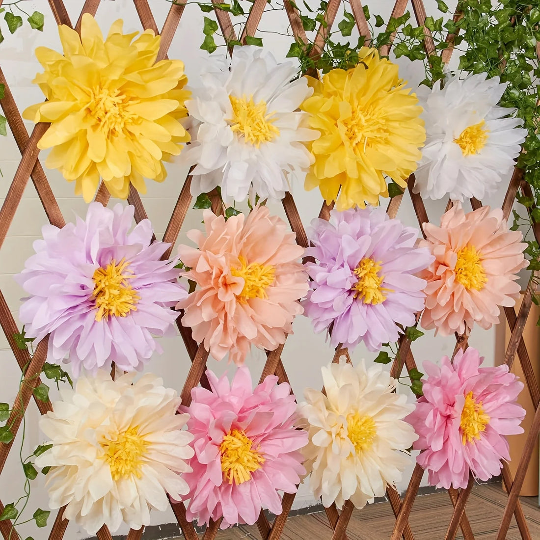Lot de Pompons Fleurs Colorés