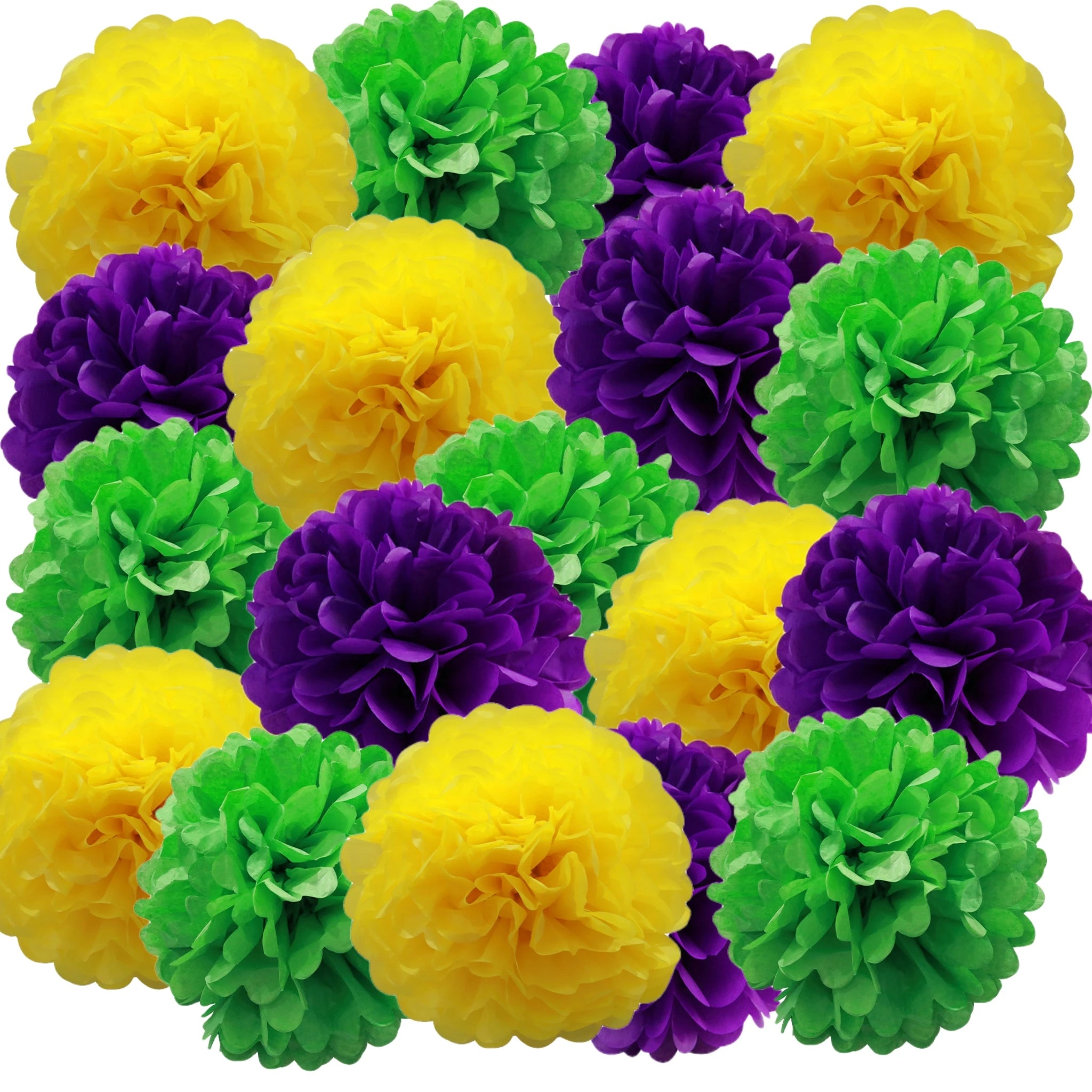 Lot de Pompons en Papier Festifs 18 Pièces
