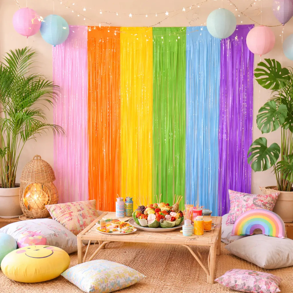 Lot de Rideaux à Franges Pastel Festive