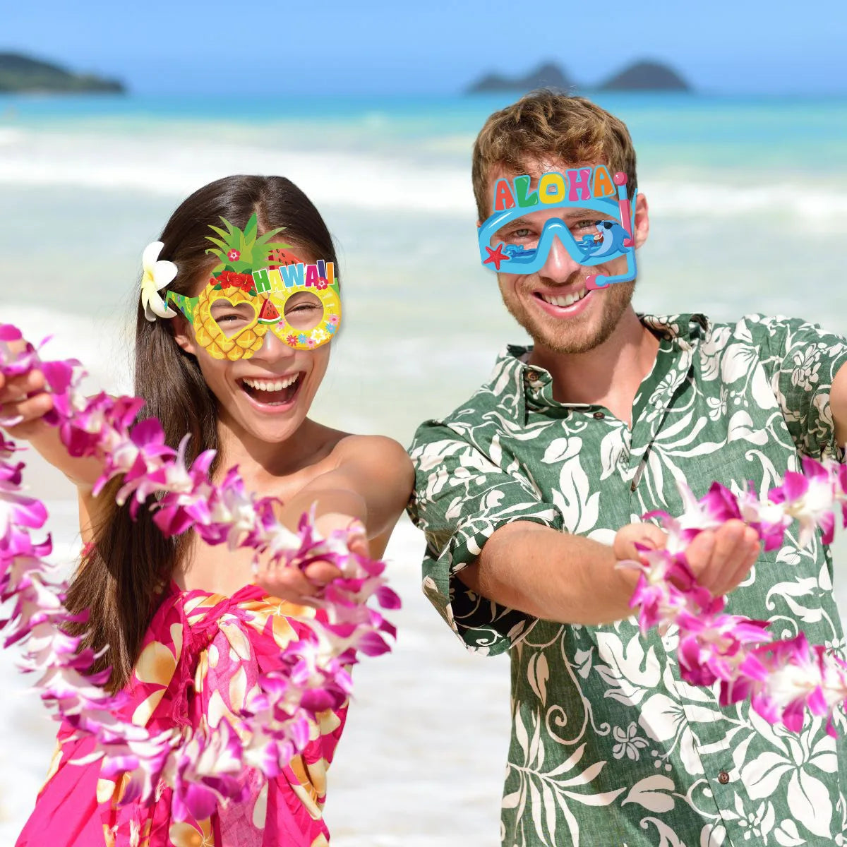 Lunettes Photobooth Tropicales Festive