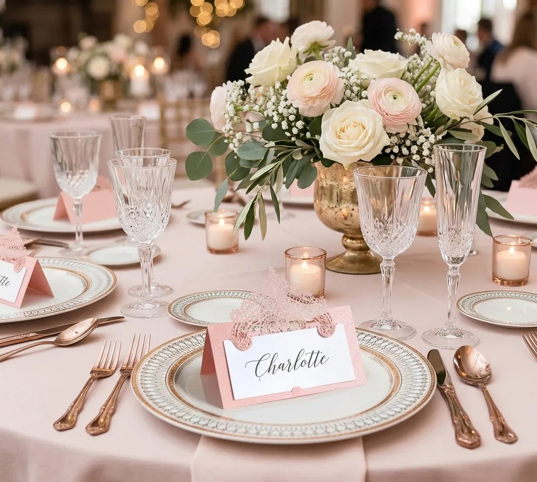 Marque Place Elégant Mariage Rose Unique