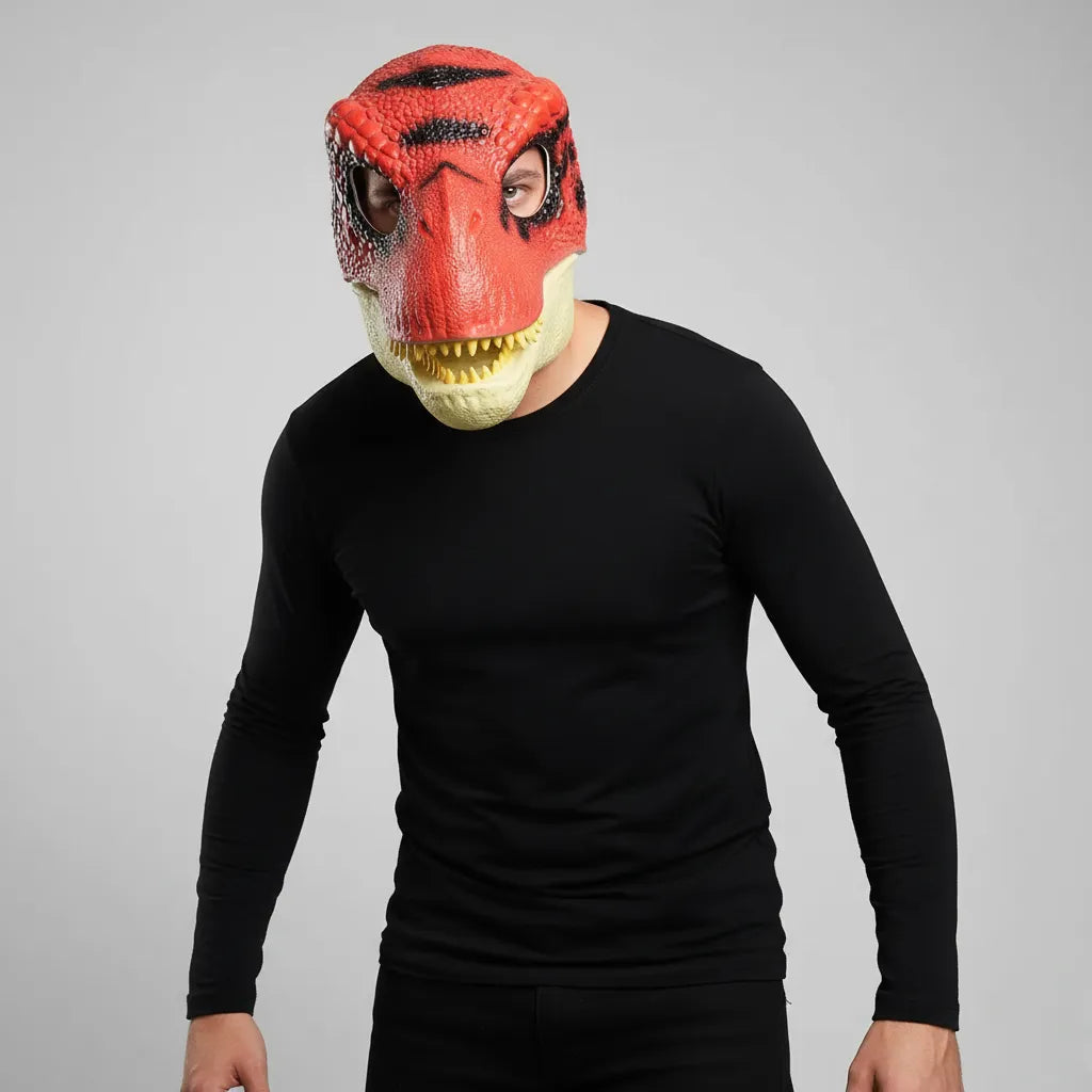 Masque Dinosaure Adulte Rouge 