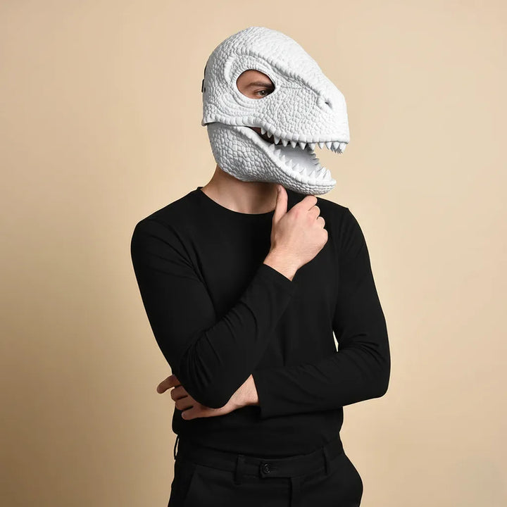 Masque Dinosaure Blanc