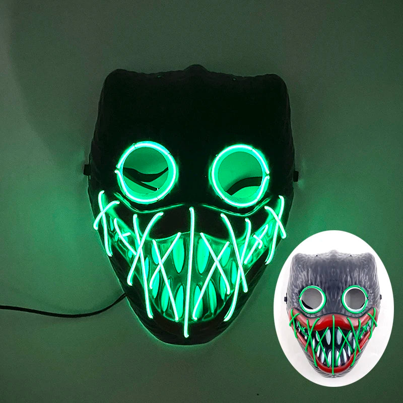 Masque Horreur Halloween LED Vert Durable