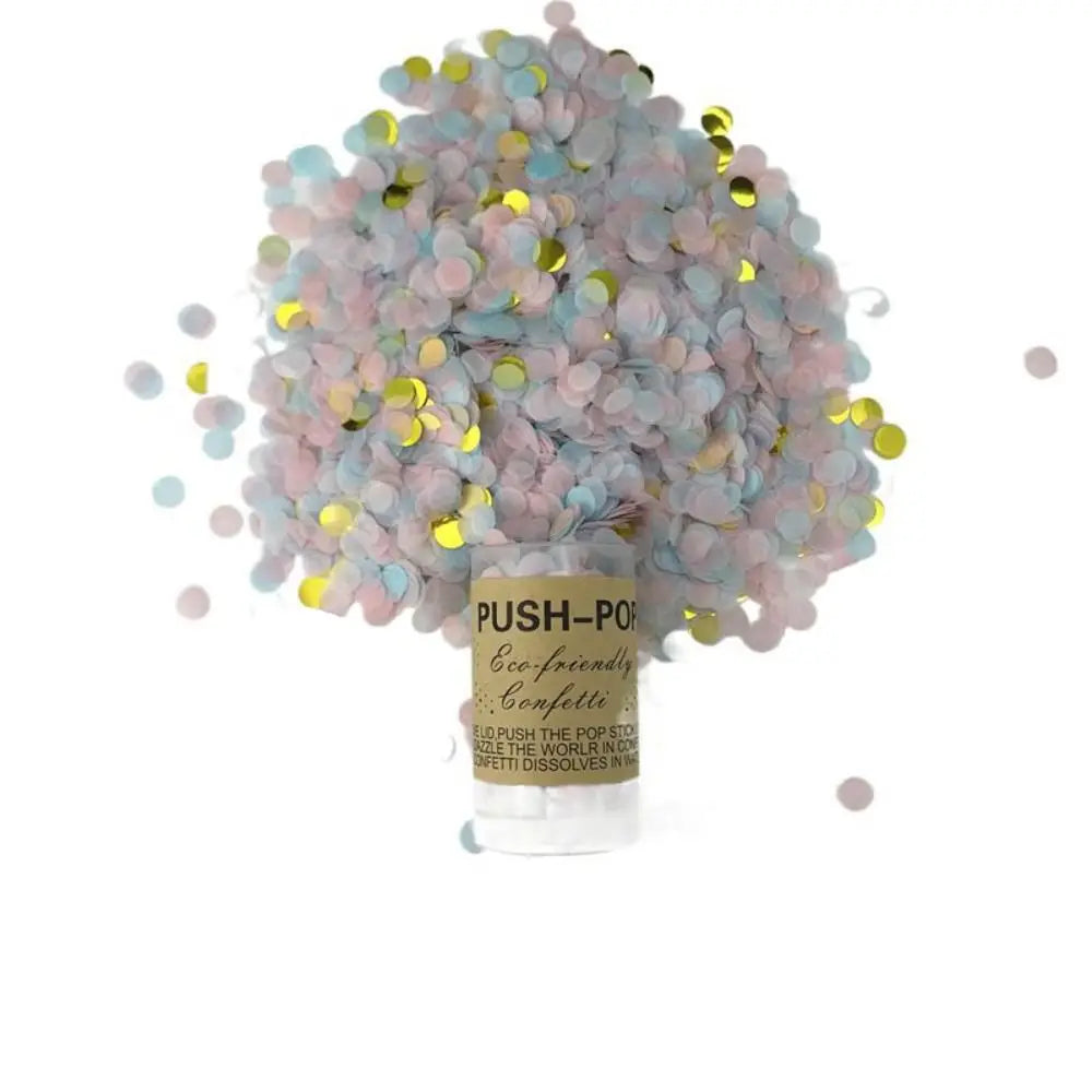 Mini Canon de Confettis Pastel et Dorés Chic